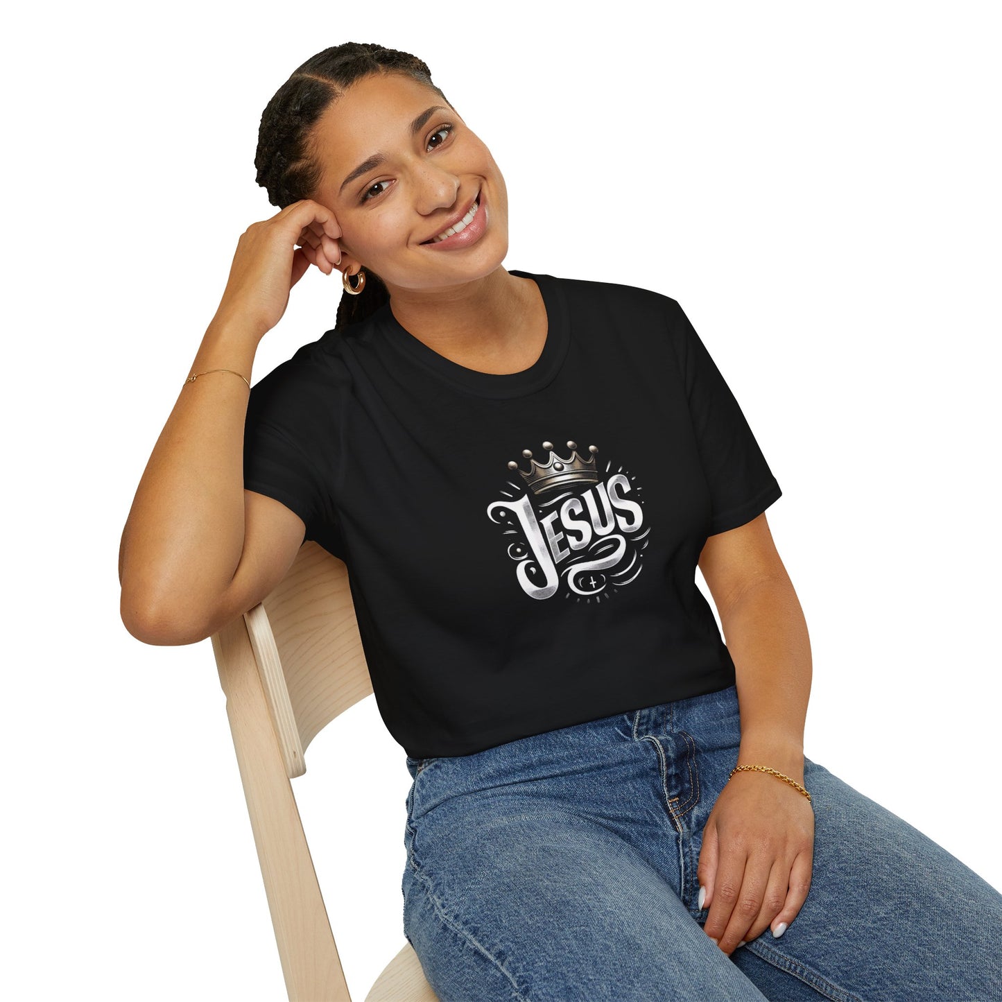 Majestic Representation Jesus Crowned Image Design 2 Unisex Soft Style T-Shirt