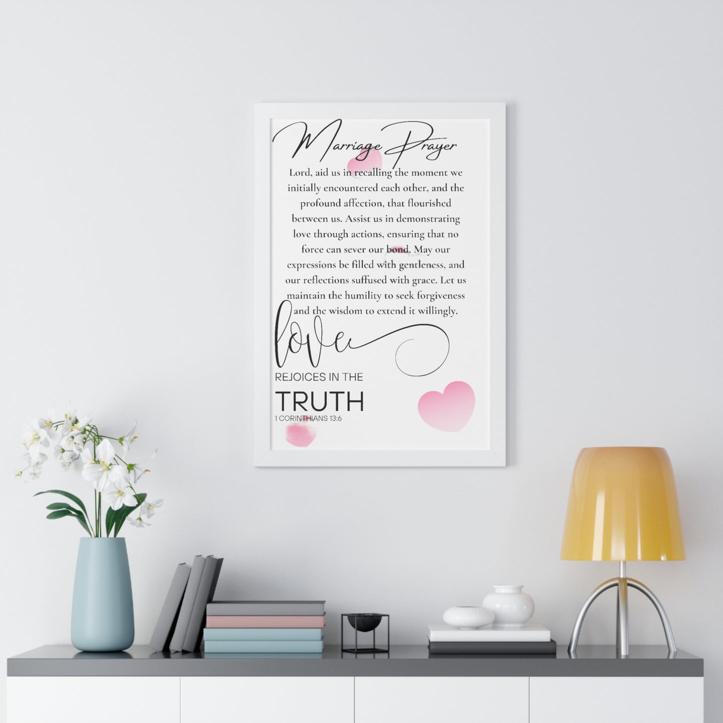 Forever United: Elevate Your Home with our Marriage Prayer Framed Vertical Poster