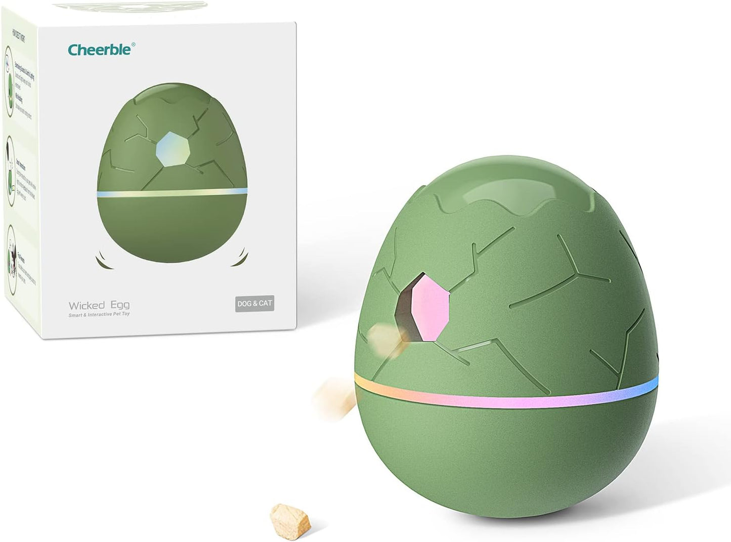 Cheerble Wicked Egg Interactive Pet Toy Feeding Modes, Mental Stimulation USB Rechargeable