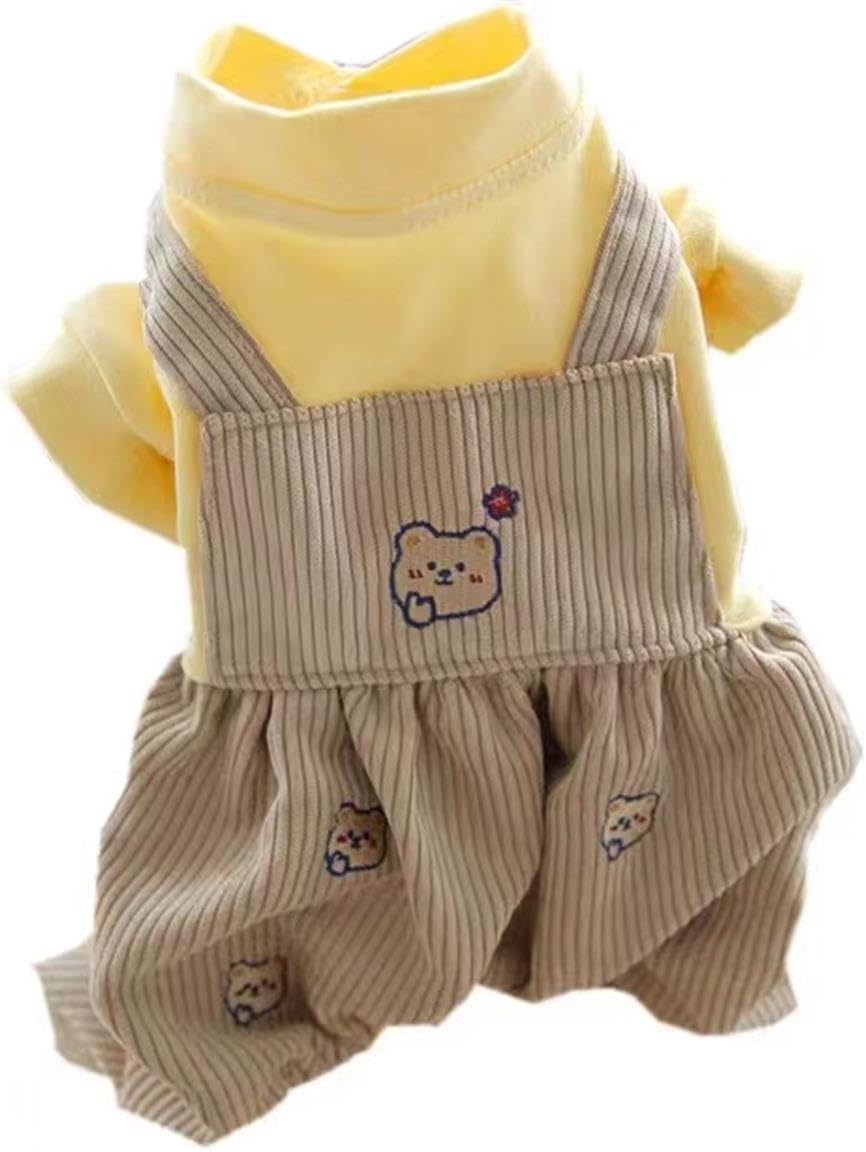 Beige Teddy Bear Jumpsuit Dog Clothes Pet Shirts Stylish Jumpsuit for Small Dog