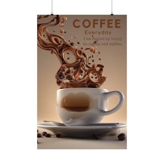 Coffee Fueled Matte Vertical Posters