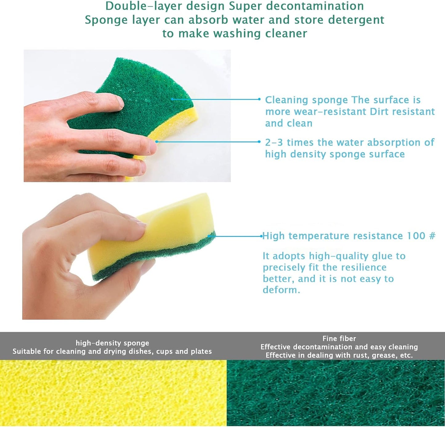 Dish Scrubber Pad Household Sponges/Scourers 12 Pack