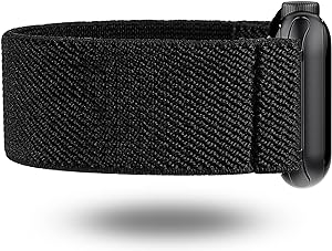 Black Elastic Compatible with Apple Watches 38-40-44mm, Replacement Knit Band (Pre-Owned)