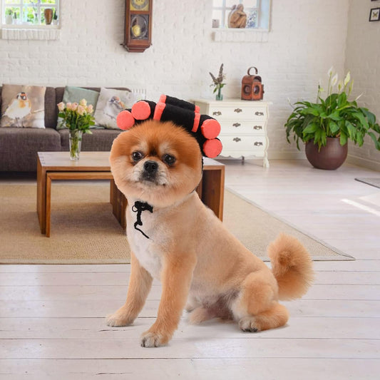 Funny Dog Cat Cosplay Wig Perm Styling Dog Headwear,Wigs for Small Dogs