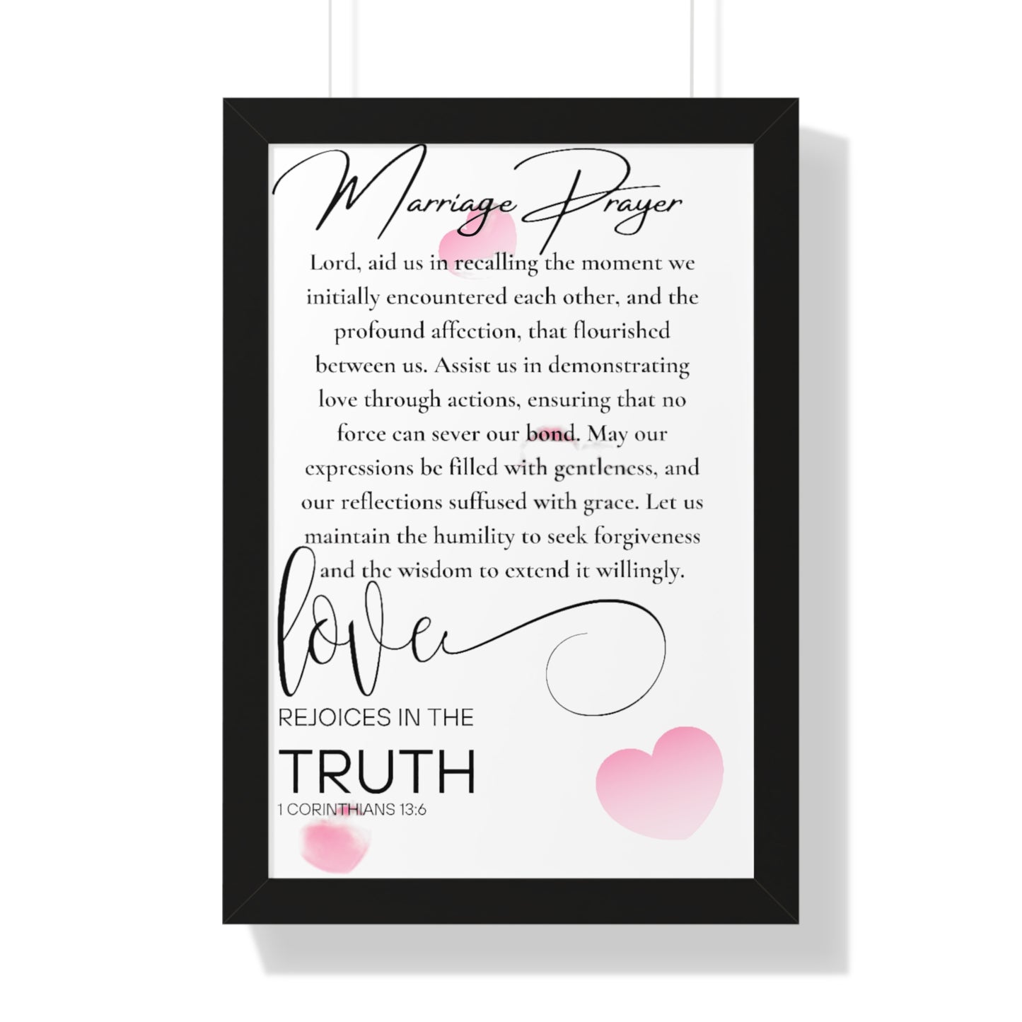 Forever United: Elevate Your Home with our Marriage Prayer Framed Vertical Poster