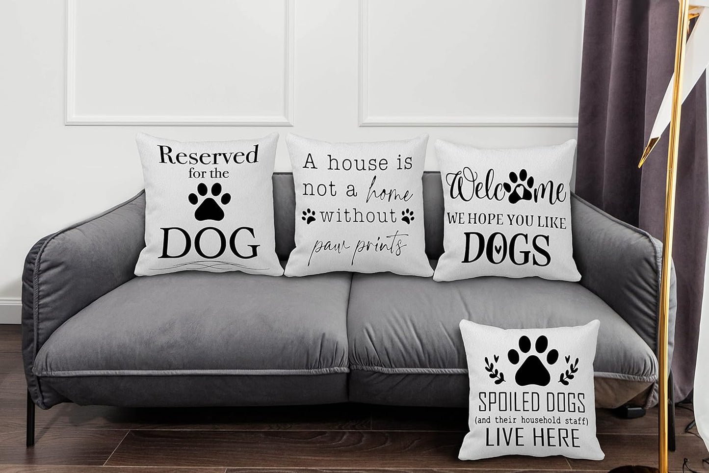 Pawsitively Hilarious Decorative Funny Dog Sayings Canvas Pillow Coverings 18"X18" (COVER ONLY, PILLOW NOT INCLUDED)