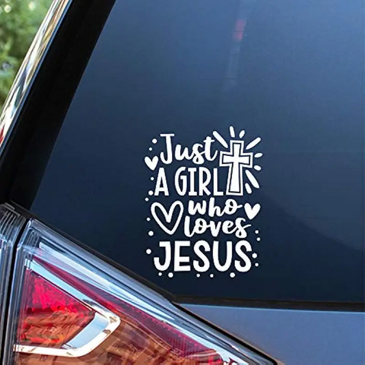 Faithful Road Companion Just A Girl Who Loves Jesus Sticker