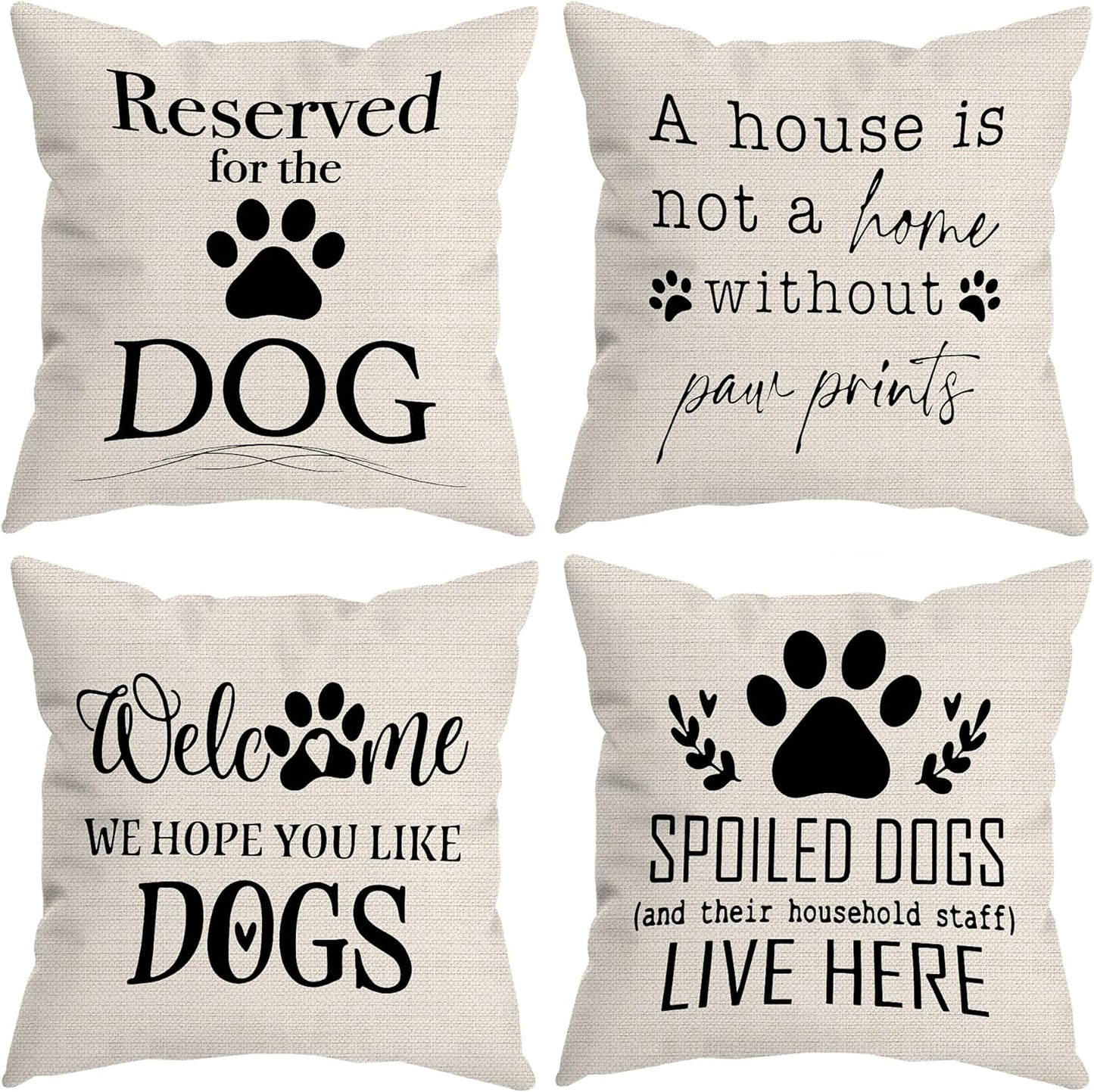 Pawsitively Hilarious Decorative Funny Dog Sayings Canvas Pillow Coverings 18"X18" (COVER ONLY, PILLOW NOT INCLUDED)