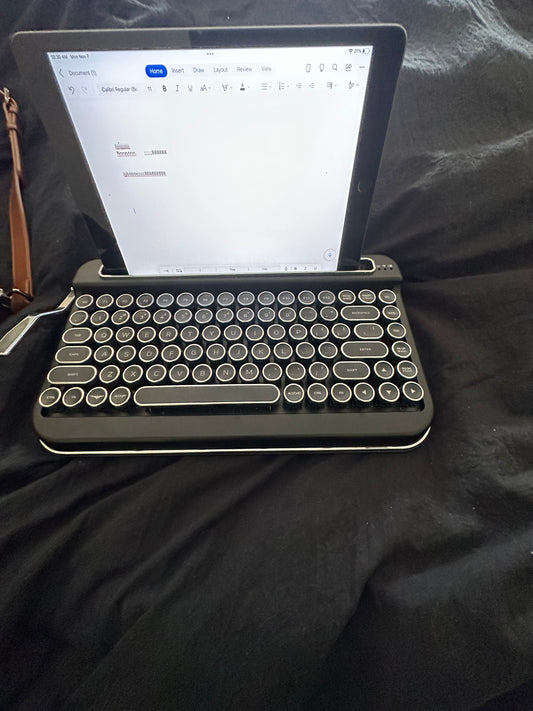 EL RETRON Penna Wireless Typewriter Retro Keyboard with Integrated Stand for Multi-Device