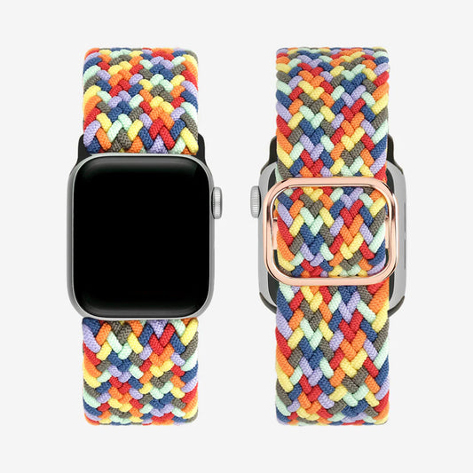 Rainbow (1) Color Stretchy Bands Elastic Sport Wristbands Compatible with Apple Watches 38-40-44mm Replacement Knit Band (Pre-Owned)
