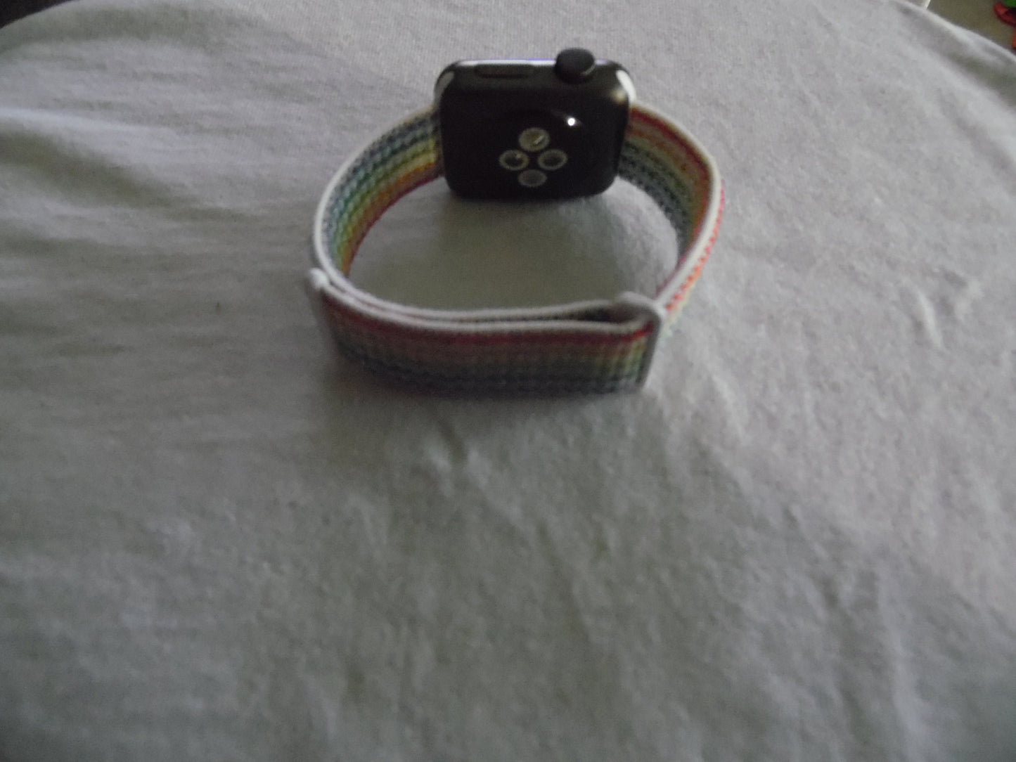 Classic Watch Band Nylon Compatible with Apple 38-40MM Rainbow Color (Pre-Owned)