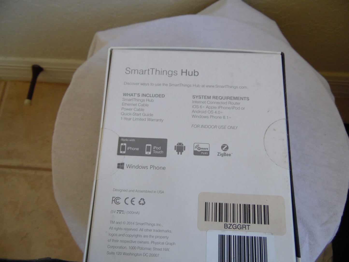 SmartThings Hub NIB 1st Generation White Open Box 2013