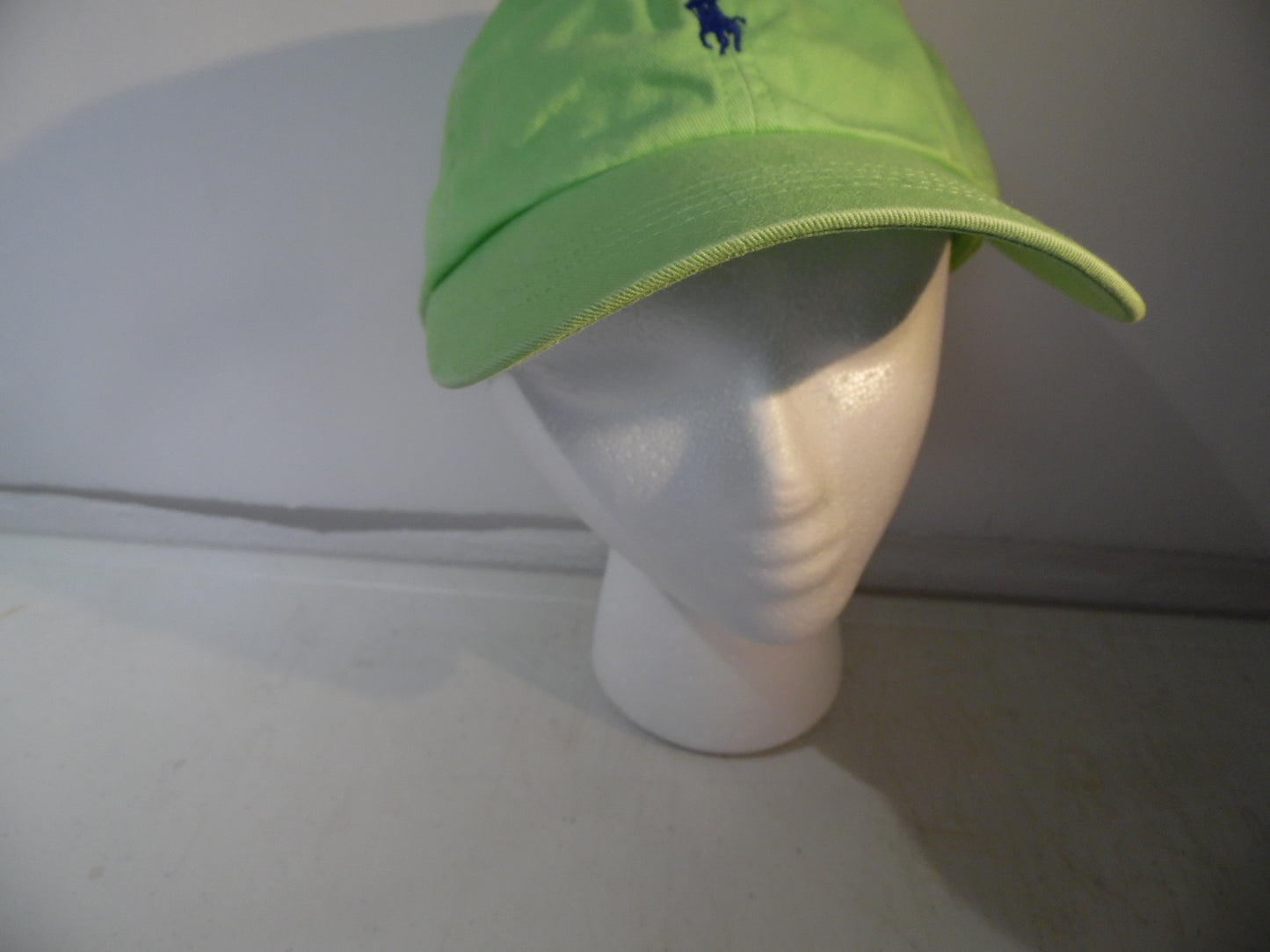 Vintage Polo Ralph Lauren Mint Green w/Blue Pony Logo Hat Cap Cloth Strap