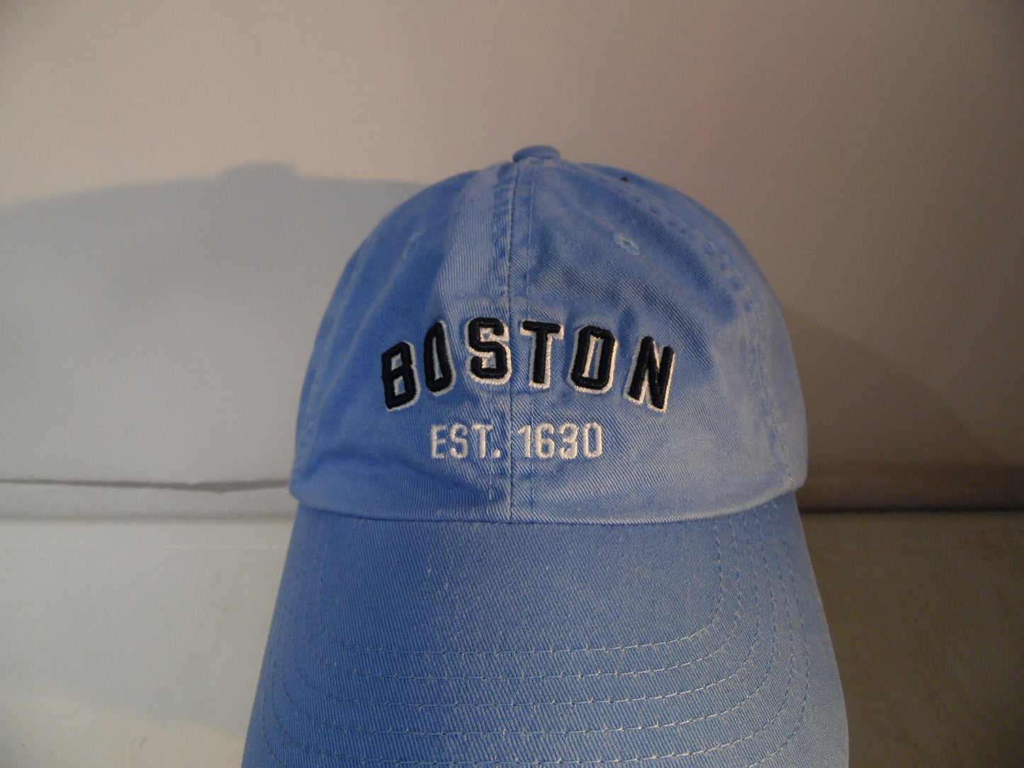 Boston Baseball Cap Cotton Light Blue Strapback Souvenir Hat New