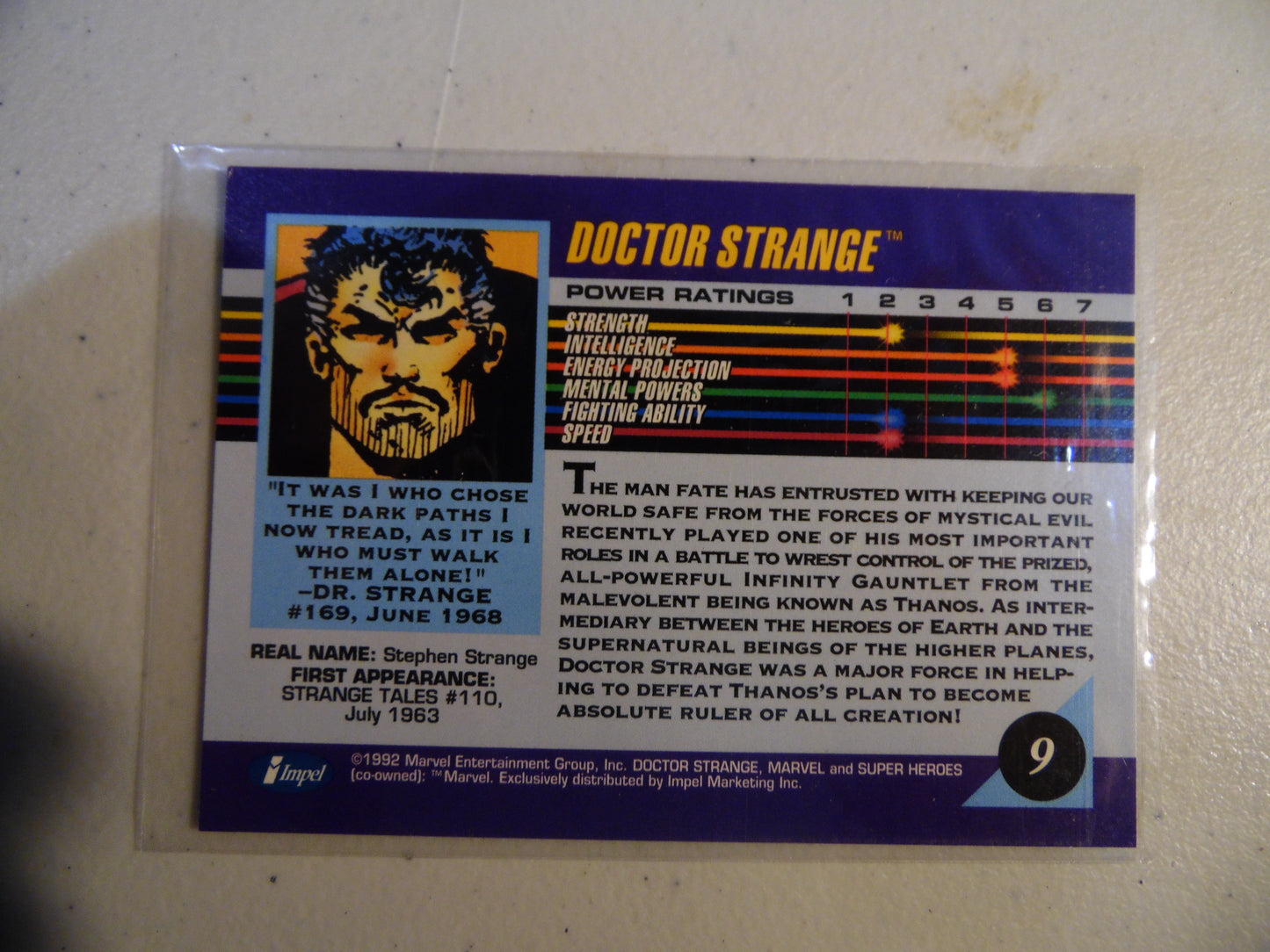 Vintage 1992 Impel Marvel Universe Series 3 Lot of 2 Cards Weapon Omega & Dr. Strange