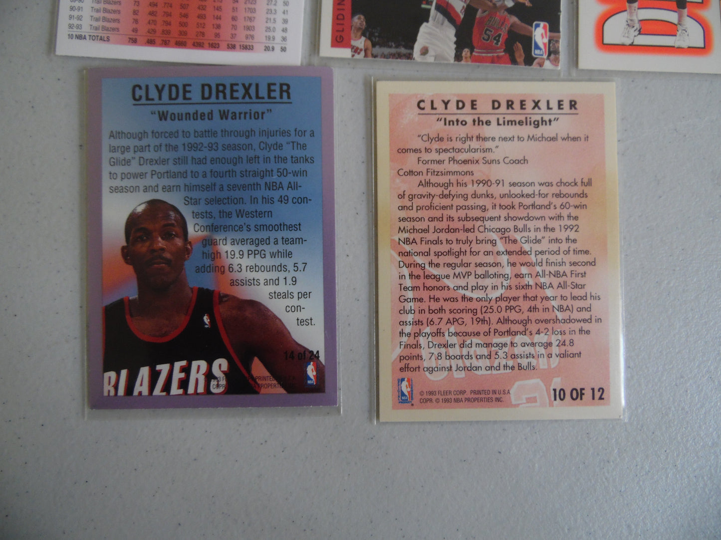 Vintage Mixed Clyde Drexler 1992-94 Upper Deck/Fleer Lot of 4 Sports Cards