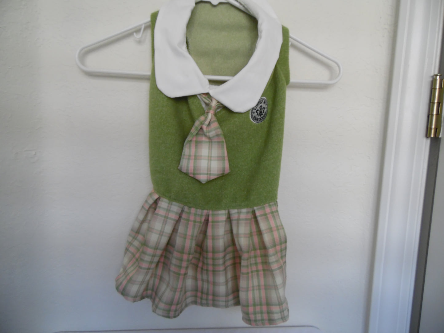 Dog Plaid Sweater Dress with Tie 2XL Pullover Knitwear for Small Dogs Girl Cold Weather Sweater with Leash Hole