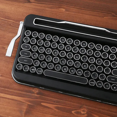 EL RETRON Penna Wireless Typewriter Retro Keyboard with Integrated Stand for Multi-Device