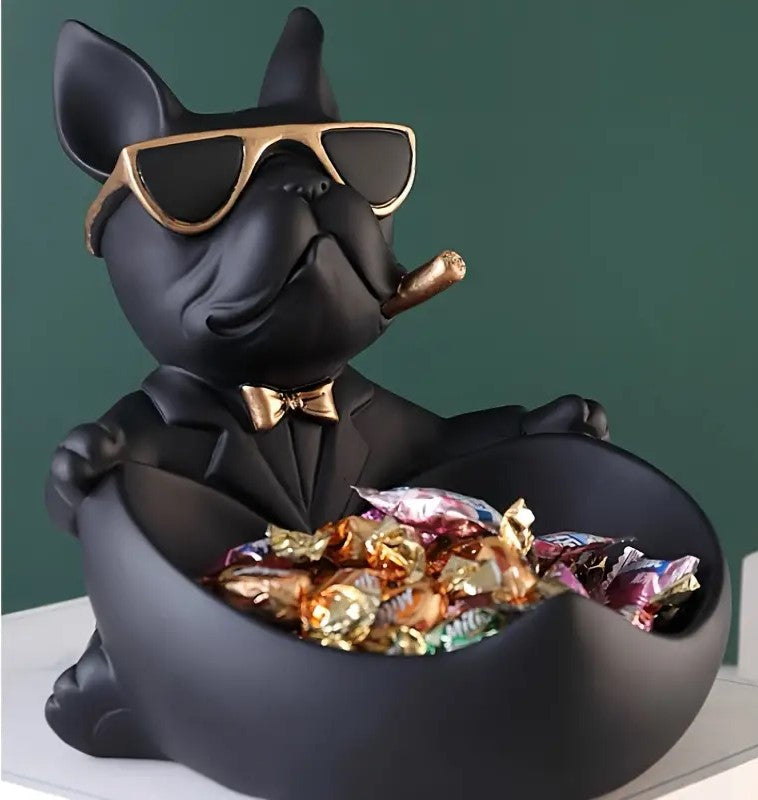 French Bulldog Statue Butler Tray for Keys and Jewelry