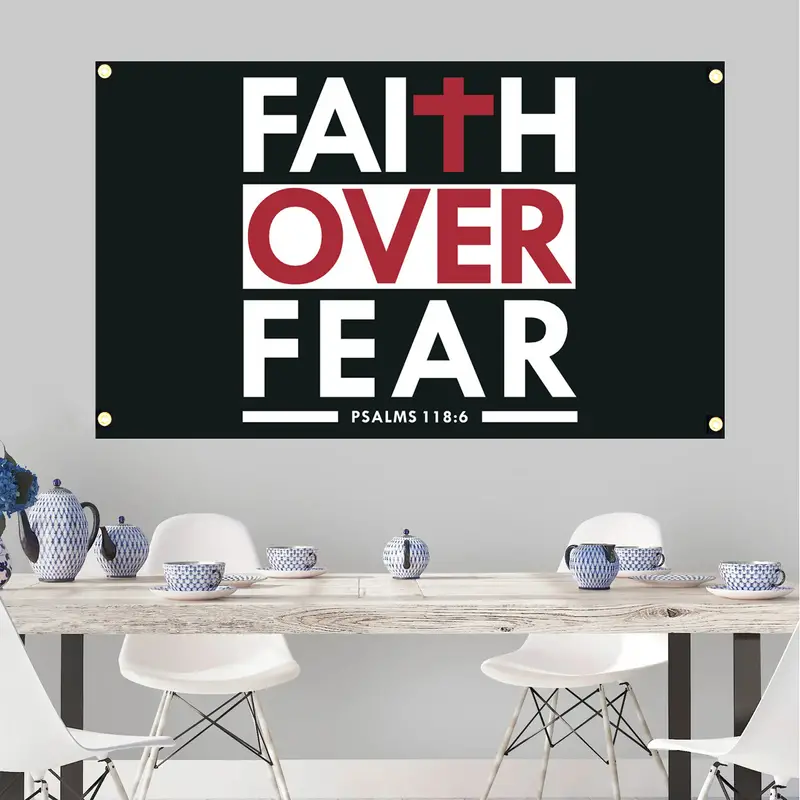 Faith Triumphs: Inspiring Biblical Verse on a Christian Flag
