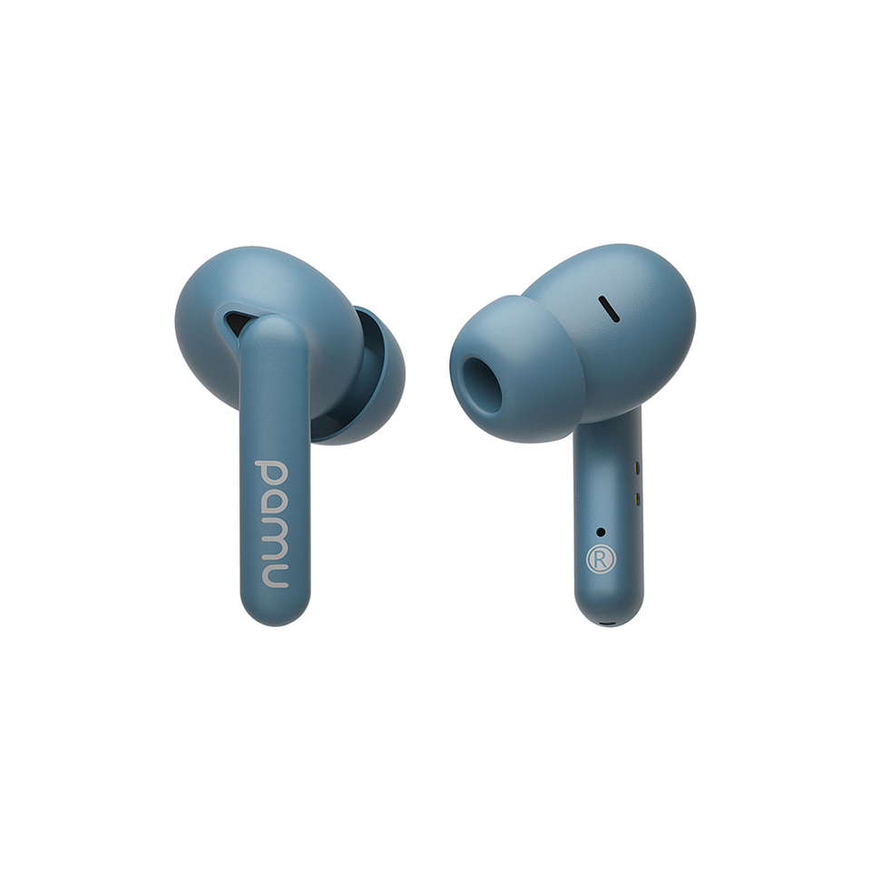 PaMu Quiet Light Blue Earbuds Active Noise Cancelling 5.2 Bluetooth