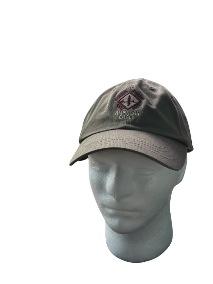 American Eagle Unisex Hat Strap Back Brown/ Cotton Casual Embroidered Logo AE on Back
