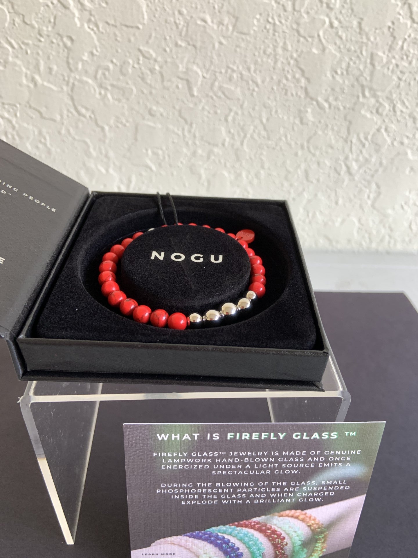 NOGU Red Turquoise Silver and Red Enamel Bracelet