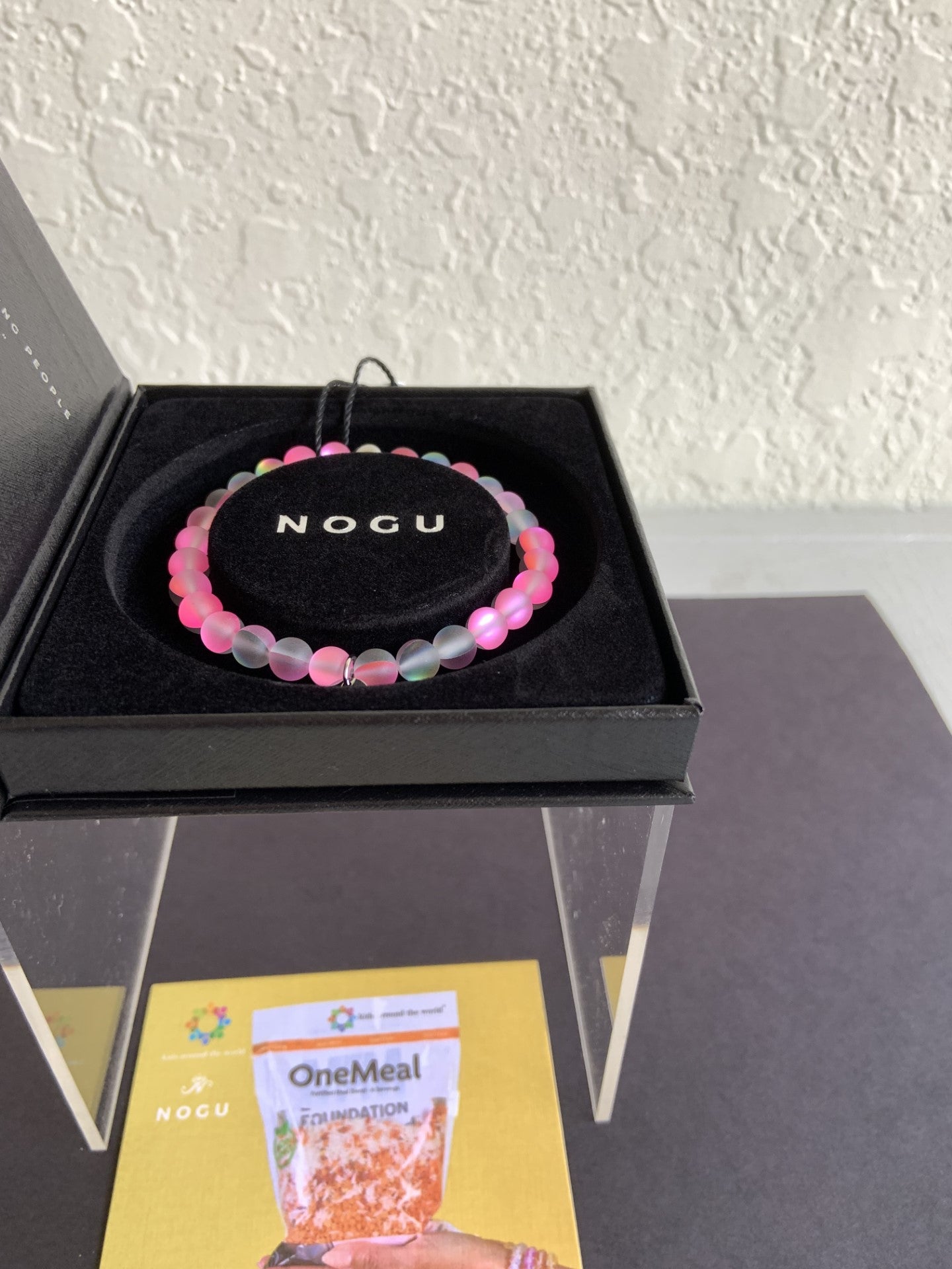 NOGU Unicorn Pink Mermaid Glass Bead  Bracelet
