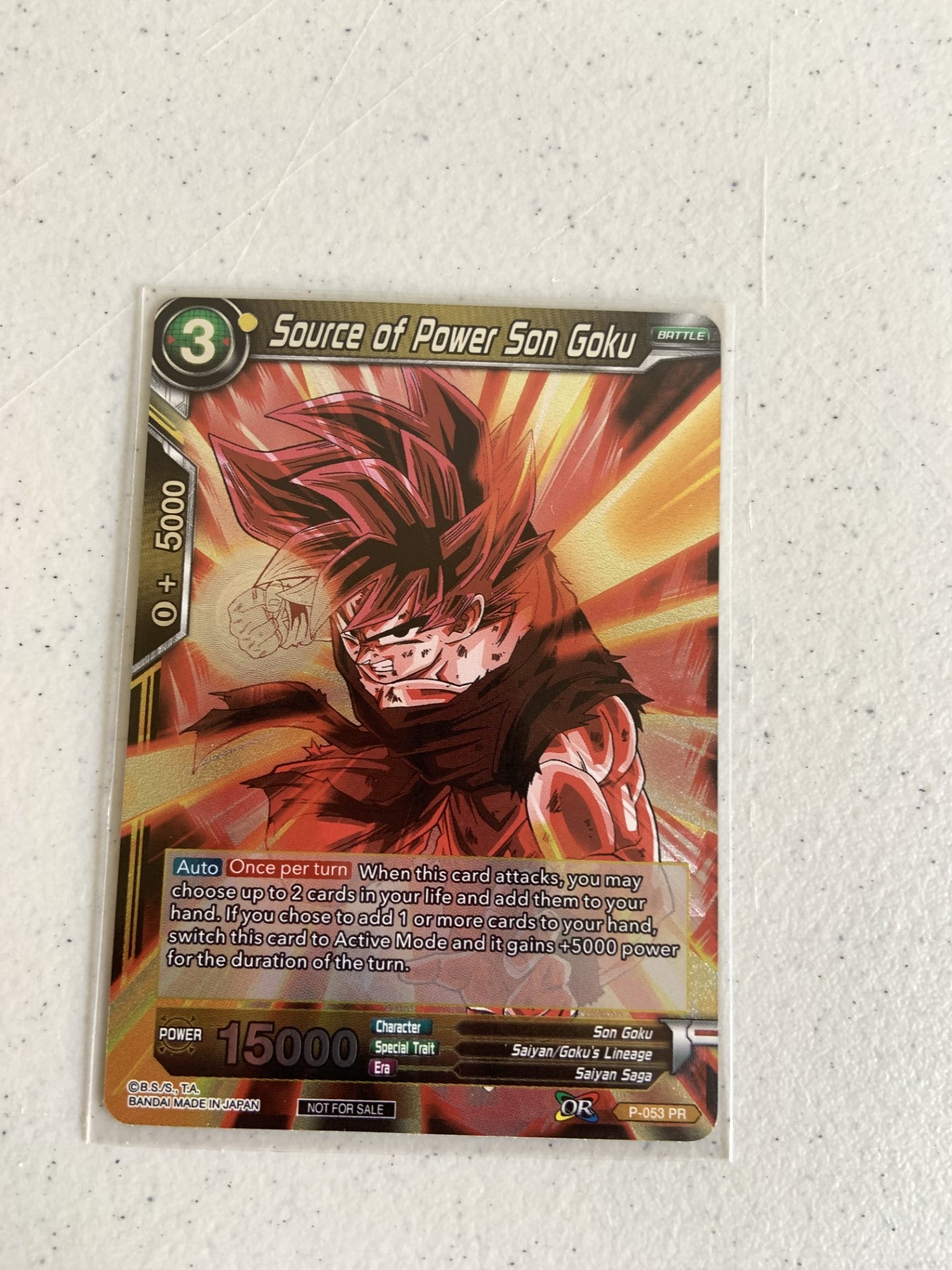 World Martial Arts Tournament 2018 Single Card Source of Power Son Goku Foil