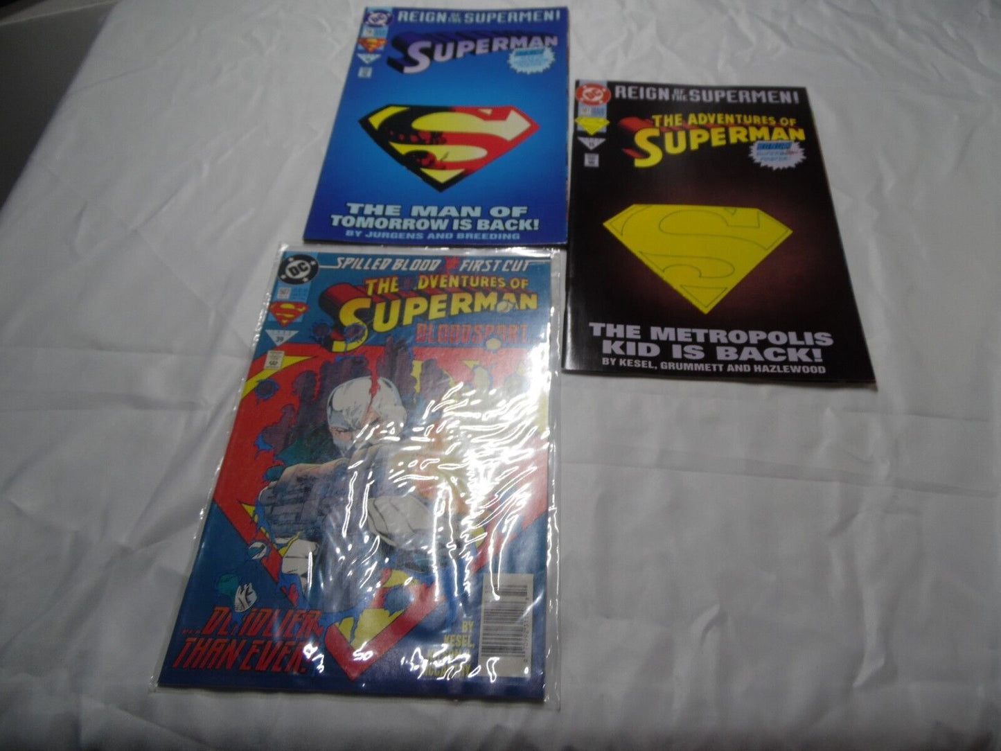 Lot of 3 Comic Books - DC Reign Of The Supermen & The Adventures of Superman