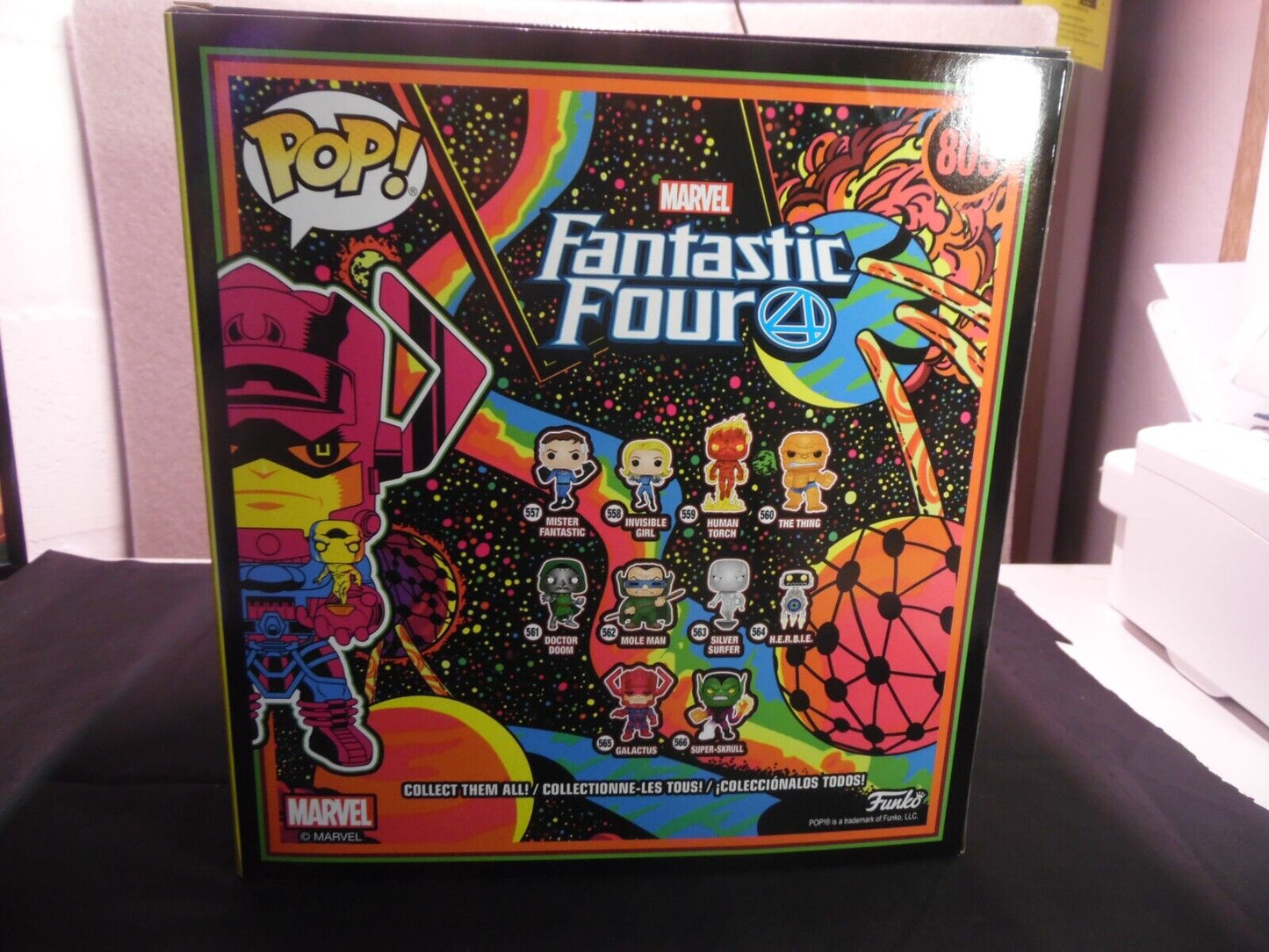 Funko Pop Marvel Galactus with Silver Surfer 809 Black Light 10" Fantastic Four
