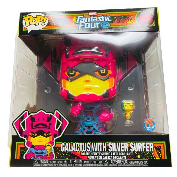 Funko Pop Marvel Galactus with Silver Surfer 809 Black Light 10" Fantastic Four